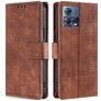 Mobigear Croco Motorola Edge 30 Fusion Hoesje Bookcase Portemonnee - Bruin
