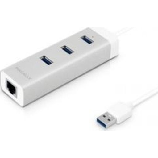 Macally 3-Port USB-A naar Ethernet / USB-A Hub - Wit