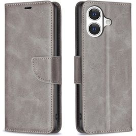 Mobigear Excellent iPhone 17 Hoesje Bookcase Portemonnee - Grijs