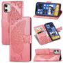 Mobigear Butterfly iPhone 12 Hoesje Bookcase Portemonnee - Roze