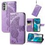 Mobigear Butterfly Motorola Moto G52 Hoesje Bookcase Portemonnee - Paars