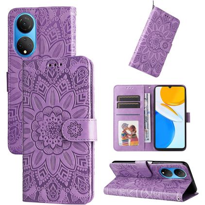 Mobigear Sunflower HONOR X7 Hoesje Bookcase Portemonnee - Paars