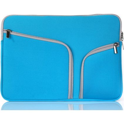 Mobigear Double Zipper Neopreen Laptop Sleeve 15 - 16 inch Laptop hoes - Blauw