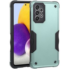 Mobigear Non-slip Armor Samsung Galaxy A73 Hoesje Hardcase Backcover Shockproof - Zwart / Turquoise