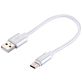 Mobigear Nylon USB-A naar USB-C Kabel 0.2 Meter - Wit