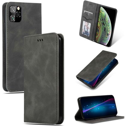 Mobigear Retro Slim iPhone 11 Pro Hoesje Bookcase - Grijs