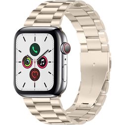 Mobigear Antwerp Stalen Apple Watch Bandje Vouwsluiting - 42/41/40/38 mm - Sterrenlicht