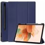 Mobigear Tri-Fold Gel Samsung Galaxy Tab S7 FE Hoes TPU,Kunstleer Bookcase + Stylus Houder - Donkerblauw