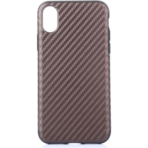 Mobigear Racing iPhone XS Hoesje Flexibel TPU Backcover - Bruin