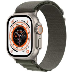 Mobigear Alpine Nylon Apple Watch Bandje Gespsluiting - 49/46/45/44 mm - Groen