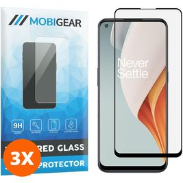Mobigear Premium OnePlus Nord N100 Glazen Screenprotector - Case Friendly - Zwart (3-Pack)