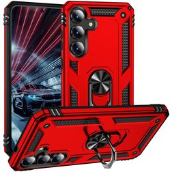 Mobigear Armor ring Samsung Galaxy S25 FE Hoesje Hardcase Backcover Shockproof met Ringhouder - Rood