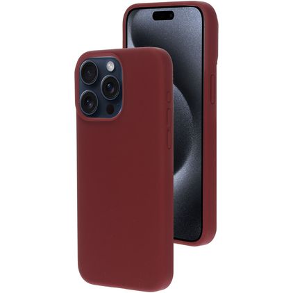 Mobiparts iPhone 15 Pro Max Siliconen Hoesje Backcover - Plum Red