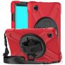 Mobigear SureGrip XGuard Samsung Galaxy Tab A7 Lite Hoes Hard Kunststof,Siliconen Backcover + Schouderband + Standaard - Rood