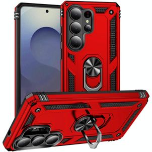 Mobigear Armor ring Samsung Galaxy S26 Ultra Hoesje Hardcase Backcover Shockproof met Ringhouder - Rood