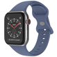 Mobigear Sport Dual Siliconen Apple Watch Bandje Druksluiting - 49/46/45/44 mm - Marineblauw