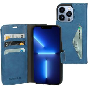 Mobiparts Classic Wallet iPhone 13 Pro Hoesje Bookcase Portemonnee - Steel Blue