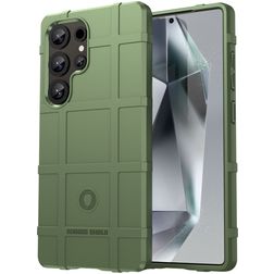 Mobigear Rugged Shield Samsung Galaxy S25 Ultra Hoesje Flexibel TPU Backcover Shockproof - Groen