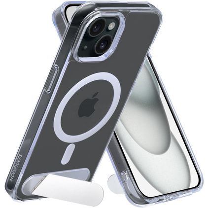 Mobiparts Hardcover Doorzichtig iPhone 13 MagSafe Hoesje Hardcase Backcover met Standaard - Transparant