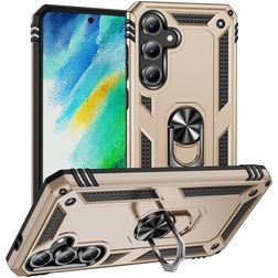 Mobigear Armor ring Samsung Galaxy S24 FE Hoesje Hardcase Backcover Shockproof met Ringhouder - Goud