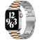 Mobigear Antwerp Stalen Apple Watch Bandje Vouwsluiting - 49/46/45/44 mm - Roségoud / Zilver