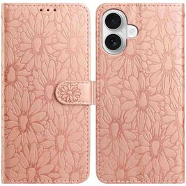 Mobigear Flowers iPhone 17 Hoesje Bookcase Portemonnee - Roségoud