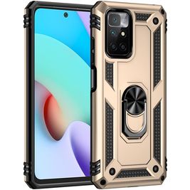 Mobigear Armor Ring Xiaomi Redmi 10 4G Hoesje Hardcase Backcover Shockproof met Ringhouder - Goud