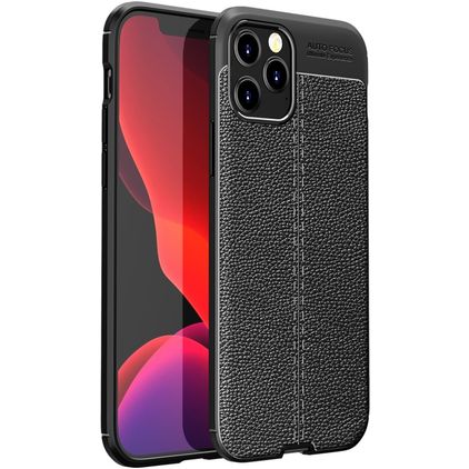 Mobigear Luxury iPhone 12 Hoesje Flexibel TPU Backcover - Zwart