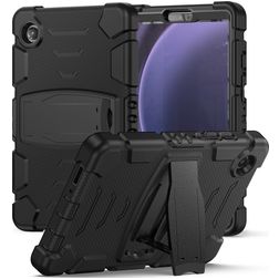 Mobigear ShieldStand Samsung Galaxy Tab A9 (2023) Hoes Hard kunststof / Siliconen Backcover + Standaard - Zwart