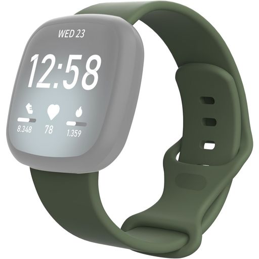 Mobigear Sport Dual Siliconen Fitbit Versa 3 Bandje Druksluiting - Groen