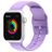 Mobigear Dashed Siliconen Apple Watch Bandje Gespsluiting - 42/41/40/38 mm - Paars