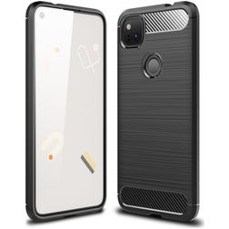 Mobigear Brushed Slim Google Pixel 4a Hoesje Flexibel TPU Backcover - Zwart