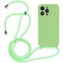 Mobigear Lanyard iPhone 14 Pro Max Siliconen Hoesje met koord - Groen