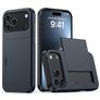 Mobigear Card iPhone 18 Pro Max Hoesje Hardcase Backcover Shockproof met Pasjeshouder - Blauw