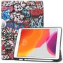 Mobigear Tri-Fold Gel iPad 8 (2020) Hoes TPU,Kunstleer Bookcase + Stylus Houder - Grafitti