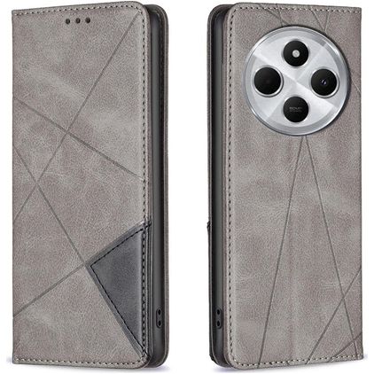 Mobigear Rhombus Slim Xiaomi Redmi 14C Hoesje Bookcase - Grijs
