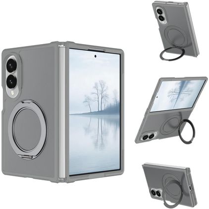 Mobigear 360 Rotating Ring Samsung Galaxy Z Fold 8 Ultra MagSafe Hoesje Hardcase Backcover met Ringhouder - Grijs