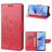 Mobigear Flowers OPPO A17 Hoesje Bookcase Portemonnee - Rood