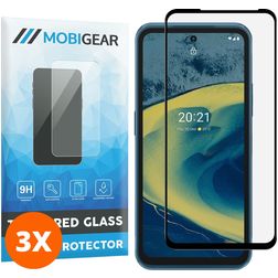 Mobigear Premium Nokia XR20 Glazen Screenprotector - Case Friendly - Zwart (3-Pack)