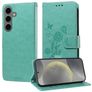 Mobigear Flowers Samsung Galaxy S25 Hoesje Bookcase Portemonnee - Groen