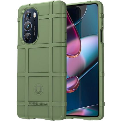Mobigear Rugged Shield Motorola Edge 30 Pro Hoesje Flexibel TPU Backcover Shockproof - Groen