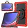 Mobigear RingGuard Samsung Galaxy Tab S10 Ultra Hoes Hard Kunststof,Siliconen Backcover + Stylus Houder + Schouderband + Standaard - Rood