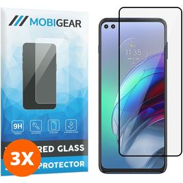 Mobigear Premium Motorola Moto G100 Glazen Screenprotector - Case Friendly - Zwart (3-Pack)