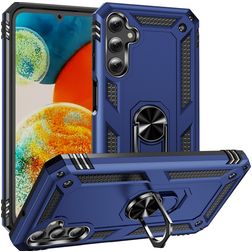 Mobigear Armor Ring Samsung Galaxy A24 Hoesje Hardcase Backcover Shockproof met Ringhouder - Blauw