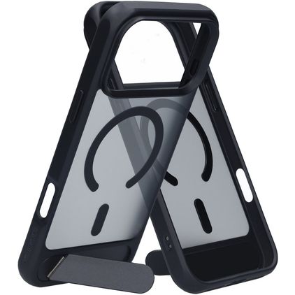 Mobiparts Hardcover iPhone 18 Pro Max MagSafe Hoesje Hardcase Backcover met Standaard - Satin Black