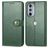 Mobigear Snap Button Motorola Edge 30 Pro Hoesje Bookcase Portemonnee - Groen