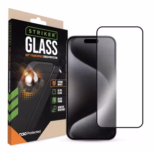 Striker Xtreme Impact iPhone 15 Pro Glazen Screenprotector - Case Friendly