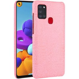 Mobigear Croco Samsung Galaxy A21s Hoesje Backcover - Roze