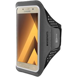 Mobiparts Comfort Fit Telefoonhouder Hardlopen Samsung Galaxy A3 (2017) Sport Hoesje Neopreen Sportarmband - Zwart
