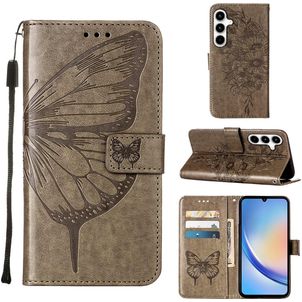 Mobigear Butterfly Samsung Galaxy A35 Hoesje Bookcase Portemonnee - Grijs